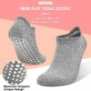 SkiBeaut Grips Non Slip Socks for Women, 4 Pairs Yoga Pilates Anti Skid Socks Woman Hospital Gripper Socks