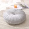 Floor Pillow Meditation Cushion Round Large Floor Pillows Seating for Adults, Velvet Thick Floor Cushions for Yoga Living Room Balcony Outdoor Tatami（Grey）