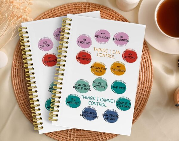 Knibeo Mental Health Journal Notebook - Anti Anxiety Notebook, 5.5×8.3 Spiral Bound Notebook with 164 Pages, Therapist Notebook, Mental Health Gifts, College School Supplies
