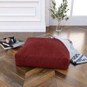 Jaxx Brio Large Décor Floor Pillow/Meditation Yoga Cushion, Plush Microvelvet, Berry Red