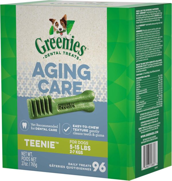 Greenies Aging Care TEENIE Natural Dental Care Dog Treats, 27 oz. Pack (96 Treats)