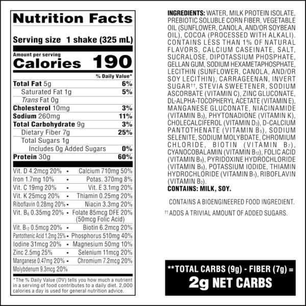 Atkins Strong High Protein Shake, Chocolate Peanut Butter, 30g Protein, 7g Prebiotic Fiber, Muscle & Gut Health Support Complex, 12 Count