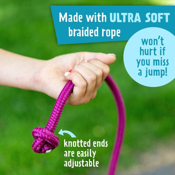 Just Jump It 16' Foot Single Jump Rope for Kids Women and Men - Active Outdoor Youth Fitness Excersing Equipment - Double Dutch Length Gym Accessories