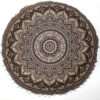 CRAFT KALA Boho Large Floor Pillow Pouf Cover Mandala Meditation Room Pillow Cover for Adults Round Bohemian Seating Pouf Cushion Cover for Kids Playroom 22" Black Gold Ombre