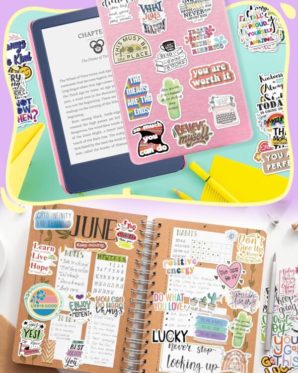 300 Pcs Motivational Stickers for Adults, Inspirational Water Bottle Stickers, Scrapbook Supplies Positive Affirmation Stickers, Mental Health Vision Board Laptop Vinyl Stickers for Kids