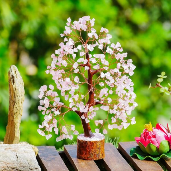 YATSKIA Rose Quartz Tree of Life - Chakra Tree, Wire Bonsai - Feng Shui Tree, Money Tree Crystal for Positive Energy - Home Office Decor, Spiritual Gift, Meditation Decor Accessories