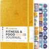 Clever Fox Fitness & Food Journal – Nutrition & Workout Planner for Women & Men – Diet & Gym Exercise Log Book with Calendars, Diet & Training Trackers - Undated, A5 Size, Hardcover (Amber Yellow)