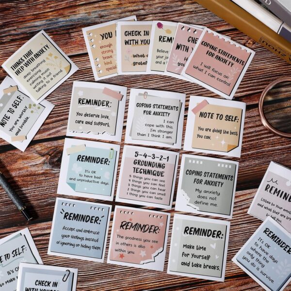 300 Pcs Mental Health Stickers Reminder Decals Laptop Water Bottle Positive Waterproof Stickers Psychology Affirmations Feelings Mental Health Decor for Adult(Warm Color)