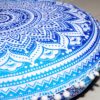 Large Round seat Floor Cushion Chair Ottoman Cover Pouf Pillow Meditation Floor Cushions for Adults Seating pouffe Ottoman Throw Covers Craft Room Furniture for Sitting Cover 22 Inches (Blue)