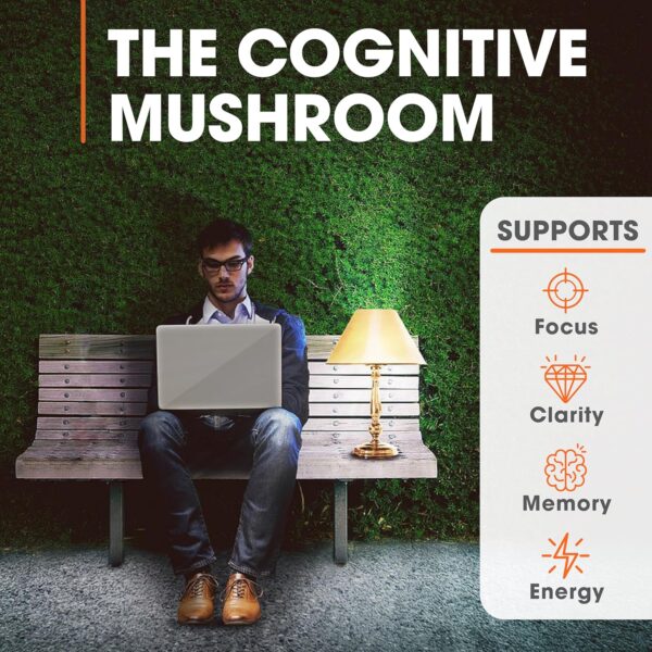 The Genius Brand Genius Lion's Mane Cognition Vitamins Supplement Capsules - Organic Nootropic Supplement, 1200mg per Serving – 120 Veggie Pills