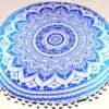 Large Round seat Floor Cushion Chair Ottoman Cover Pouf Pillow Meditation Floor Cushions for Adults Seating pouffe Ottoman Throw Covers Craft Room Furniture for Sitting Cover 22 Inches (Blue)