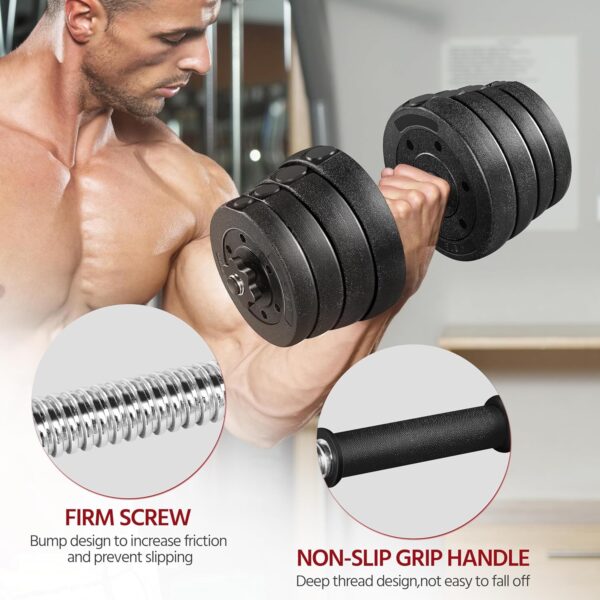 Yaheetech Adjustable Dumbbells Weight Set Dumbbell Weights Exercise & Fitness Equipment w/ 4 Spinlock Collars for Women & Men Home Gym Strength Training