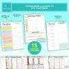 Decorably 52 Sheets Pastel Undated Weekly Meal Planner and Grocery List, 8.5x11in Spring-Bound Meal Planning Notepad, Weekly Menu Planner Pad