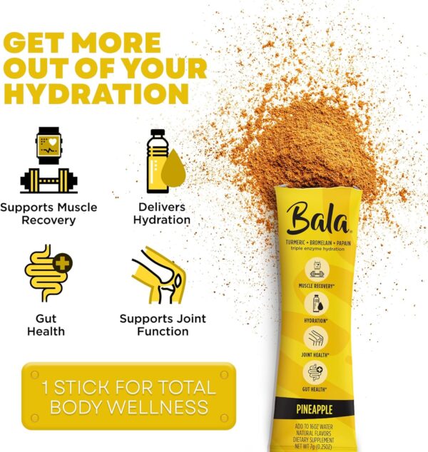 BALA Enzyme Hydration & Sugar-Free Electrolyte Drink Mix Powder - may contributes to overall wellness - Pineapple 0.25oz (10 Count)