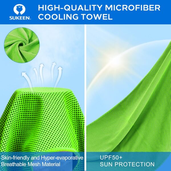 Sukeen [4 Pack] Cooling Towel (40"x12"),Ice Towel,Soft Breathable Chilly Towel,Microfiber Towel for Yoga,Sport,Running,Gym,Workout,Camping,Fitness,Workout & More Activities