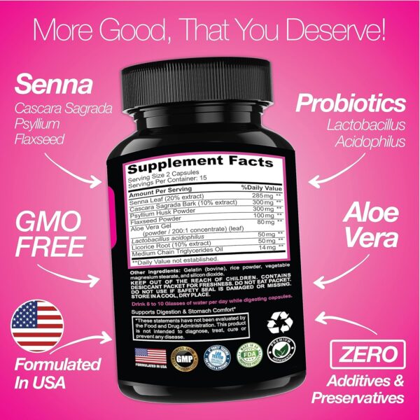 7 Day Cleanse Program | Colon Detox with Natural Laxative for Constipation & Bloating | Extra-Strength Senna Leaf Supplements | Strong for Some People.