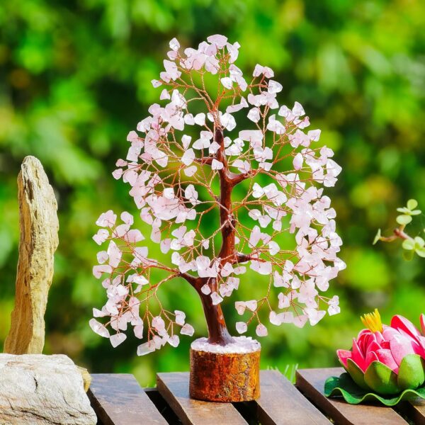 YATSKIA Rose Quartz Tree of Life - Chakra Tree, Wire Bonsai - Feng Shui Tree, Money Tree Crystal for Positive Energy - Home Office Decor, Spiritual Gift, Meditation Decor Accessories