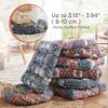 Codi Meditation Floor Pillow, Boho Pillows Seating for Adults and Kids, Large Cushion for Yoga Living Room Tatami Sitting, Memory Foam Added, 22x22 Inch Pack of 2, Round - Indigo Elephant