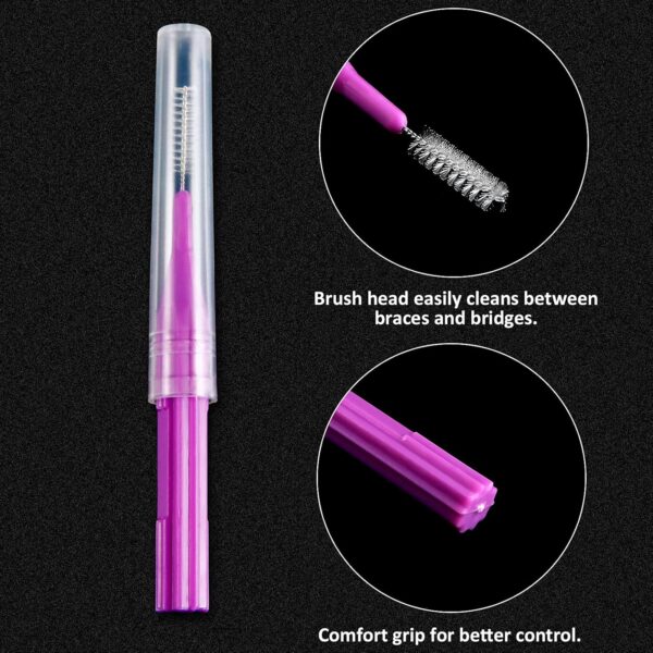 Patelai 100 Pieces Braces Brush for Cleaner Interdental Brush Toothpick Dental Flossing Head Oral Hygiene Flosser Tooth Cleaning Tool (Stylish Colors)