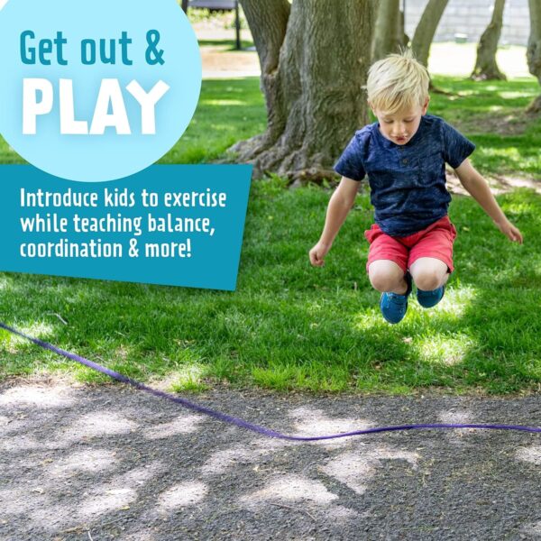 Just Jump It 16' Foot Single Jump Rope for Kids Women and Men - Active Outdoor Youth Fitness Excersing Equipment - Double Dutch Length Gym Accessories