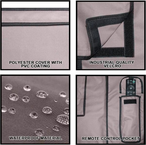 KHOMO GEAR Outdoor TV Cover Universal Weatherproof Protector for 55-58 Inch TV - Fits Most Mounts & Brackets, Grey