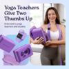Deep-Zen® Yoga Blocks Wrist Support; Yoga Blocks 2 Pack w/Knee Pads; Yoga Blocks 2 Pack with Strap to Put Less Weight on Wrists; Durable, Versatile Yoga Brick Exercise Block Set, Blocks Yoga