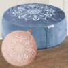 Hihealer Meditation Cushion - Large Velvet Zafu Floor Pillow for Adults and Women - Comfortable Yoga Pillow with Traditional Tibetan Buckwheat Filling for Meditation and Relaxation