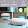 Factory Direct Partners 13304-CT SoftScape 15" Round Bean Floor Cushions with Handles, 4" Height (4-Piece) - Contemporary