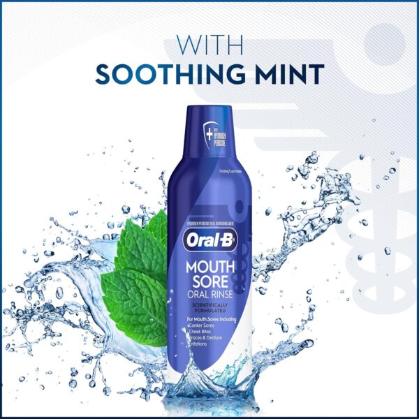 Oral-B Mouth Sore Mouthwash Special Care Oral Rinse, Hydrogen Peroxide Mouthwash, 16 fl oz, Mouthwash Alcohol Free
