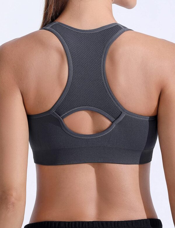 FITTIN Racerback Sports Bras for Women - Padded Seamless Support Bra for Yoga Gym Workout Fitness