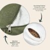 Retrospec Sedona Zafu Meditation Cushion Filled w/Buckwheat Hulls - Yoga Pillow for Meditation Practices - Machine Washable 100% Cotton Cover & Durable Carry Handle; Crescent, Basil