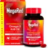MegaRed Antarctic Krill Oil 500mg Omega 3 Fatty Acid Supplement, Extra Strength EPA & DHA Krill Oil Softgels (90cnt Box), Astaxanthin, Heart Health Supplement with No Fish Oil Aftertaste