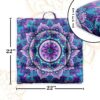 Mandala Meditation Cushion, Boho Meditation Mat, Meditation Pillows for Sitting on Floor, Cushions for Sitting in Home and Outdoor, Square Floor Pillows Cushion Seating for Yoga 22'' X 22''