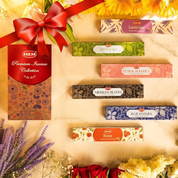 Hem Assorted Incense Sticks Variety 6 Incense Sticks Packs x 15 GMS-Aromatherapy Incense for Calm, Inscents Stick Gift Set, Perfect for Meditation and Relaxation (Hem Floral Series)
