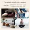 Mindful and Modern Velvet Meditation Cushion - Luxury Zafu Floor Pillow for Yoga - Large Buckwheat Meditation Pillow with Luxe Removable Cover in Six Colors
