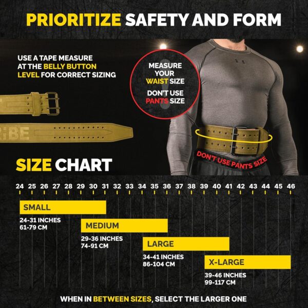5mm Premium Weight Lifting Belt - 100% Genuine Leather Weightlifting Belt - Comfortable Squat Belt, Deadlift Belt or Powerlifting Belt - Workout Belt for Strength Training - Gym Belt for Men and Women