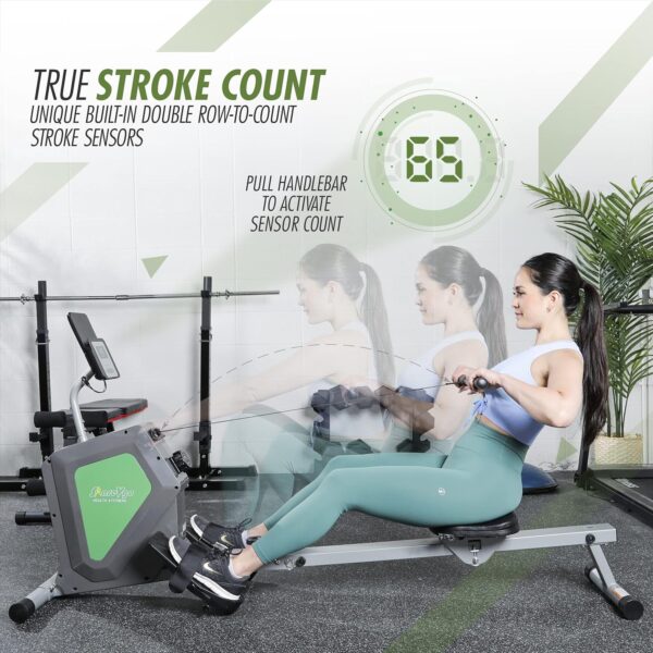 ShareVgo Smart Home Rowing Machine Bluetooth Compact Foldable Magnetic Rower with Fitness APP, Max Weight 285lbs Ergometer - SRM2000