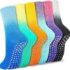 Pilates Girp Socks Cute Tie Dye Socks with Non Slip Grips for House Yoga Barre Hospital