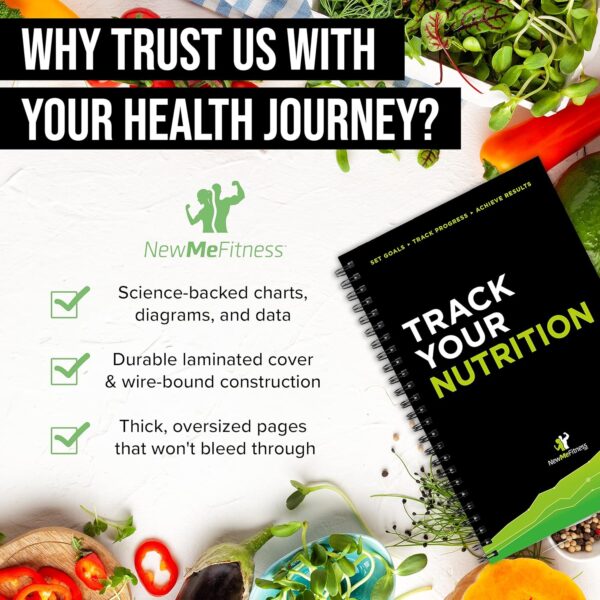 NewMe Fitness Journal for Women & Men, Food & Workout Journal, Planner Log Book to Track Weight Loss, Muscle Gain, Home Gym Exercise, Bodybuilding Progress, Daily Nutrition & Personal Health Tracker