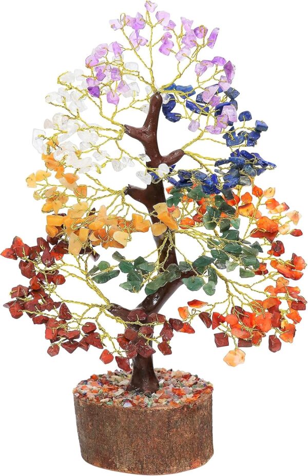 7 Chakra Crystal Tree of Life - Handmade Feng Shui Bonsai, Attract Good Luck - Gemstone Tree, Home Decoration Crystals - Seven Chakra Tree for Positive Energy, Meditation Accessories, Money Tree Gift