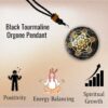 Amazing Gemstone Orgone Pendant with Black Tourmaline Crystal and Chakra Metatron Cube - Natural Healing Pendant Necklace for Women Men