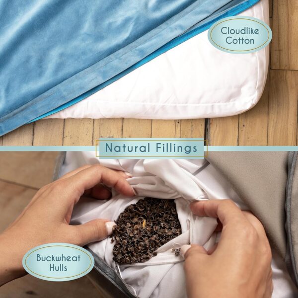 Florensi Meditation Cushion - Comfortable Floor Pillow - Traditional Tibetan Meditation Pillow with Beautiful Velvet Cover - Large Floor Cushion Seating for Adults - Premium Yoga Buckwheat Bolster