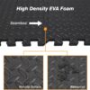Mat Block Interlocking Foam Tiles Puzzle Mats for Floor 24 SQ FT, 1/2 inch, 6 Tiles, EVA Gym Mat Flooring Exercise Equipment Mat for Home Gym Equipment, Black, 6pcs