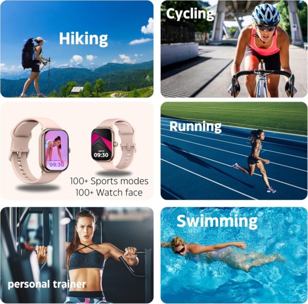 Geloss Smart Watches for Women, Heart Rate/Sleep/SpO2/Monitor, Fitness Watch IP68 Waterproof Bluetooth Call for Android & iPhone 120+Sports Trackers Alexa Built Amoled 1.85