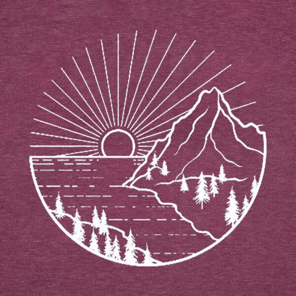 Women Hiking Mountain Shirt Nature Sunrise Graphic Printed Hiking T Shirt Summer Short Sleeve Workout Tee top