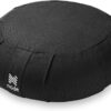 Zafu Meditation Cushion, 15" Round Buckwheat Yoga Pillow with Organic Cotton Cover