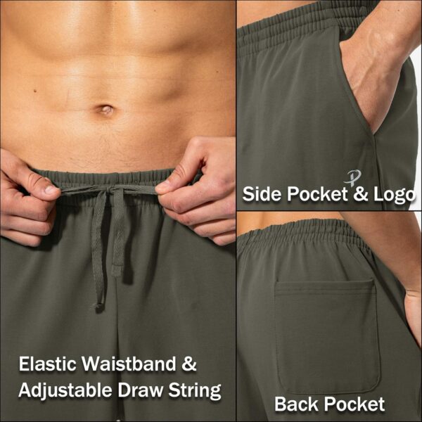 Pudolla Men's Cotton Yoga Sweatpants Athletic Lounge Pants Open Bottom Casual Jersey Pants for Men with Pockets