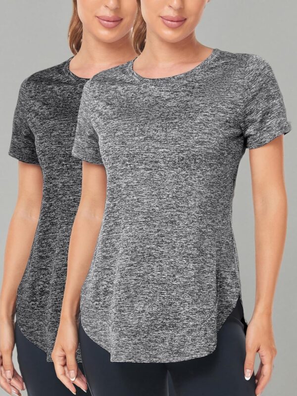 Absttith Women's Short Sleeve Workout Shirts Athletic Casual Tops Quick Dry Gym Soprt Tee Side Split