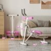 Ab Workout Equipment, Ab Machine with Height Adjustable and Stability, Ab Workout Equipment Home Gym Coaster for Stomach at Office with LCD Display-Christmas Gift Choice, Pink