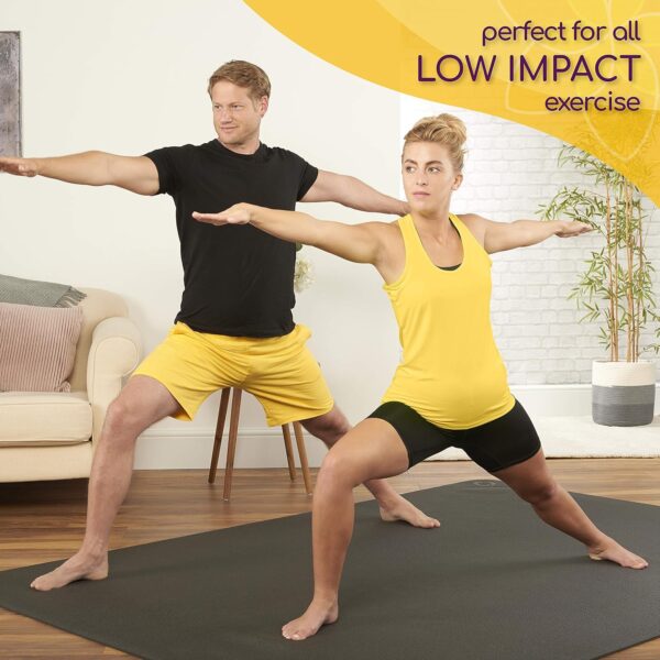 Large Yoga Mat 7'x5'x8mm Extra Thick, Durable, Eco-Friendly, Non-Slip & Odorless Barefoot Exercise and Premium Fitness Home Gym Flooring Mat by ActiveGear